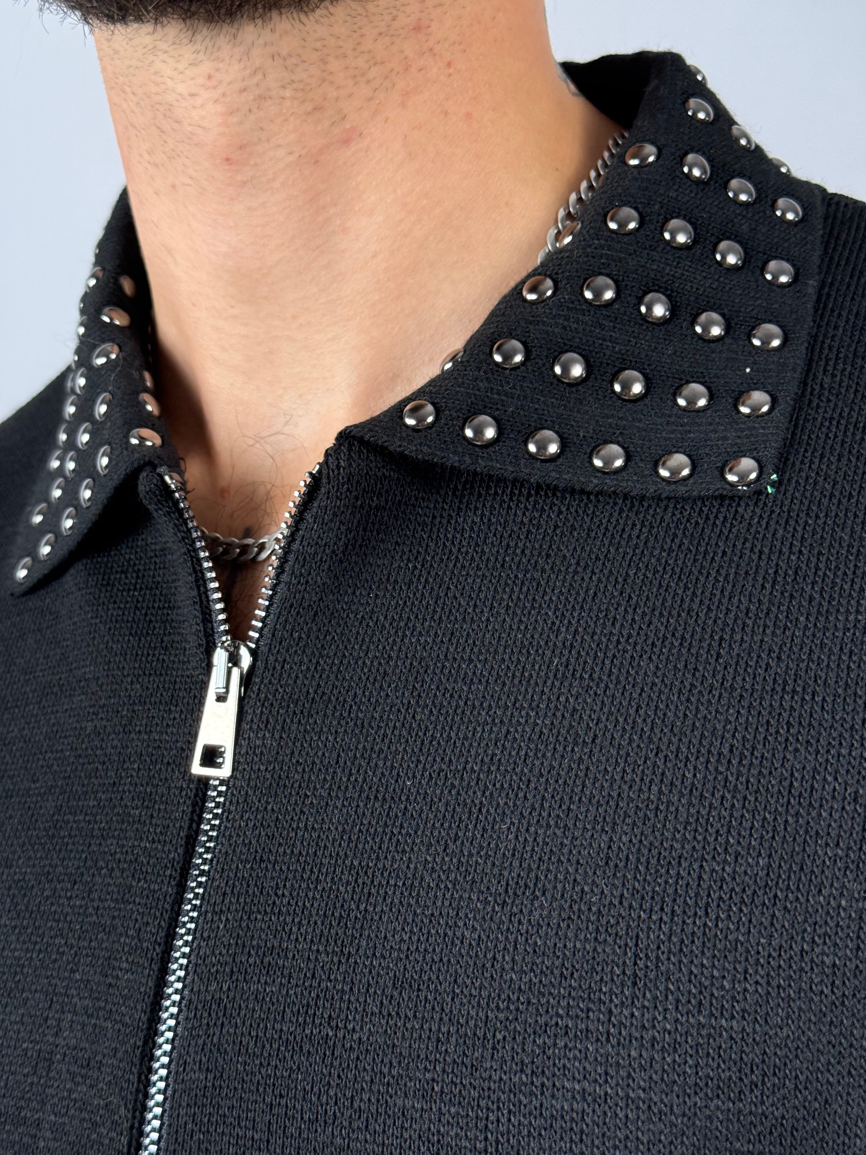 Polo borchie nero