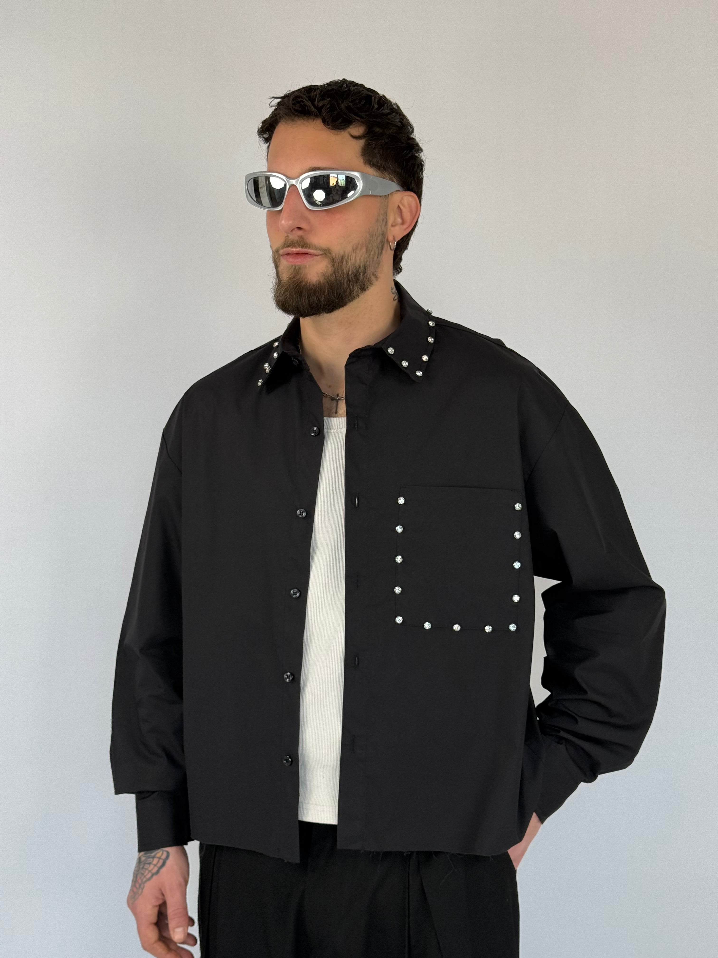 Camicia crop “jewels”