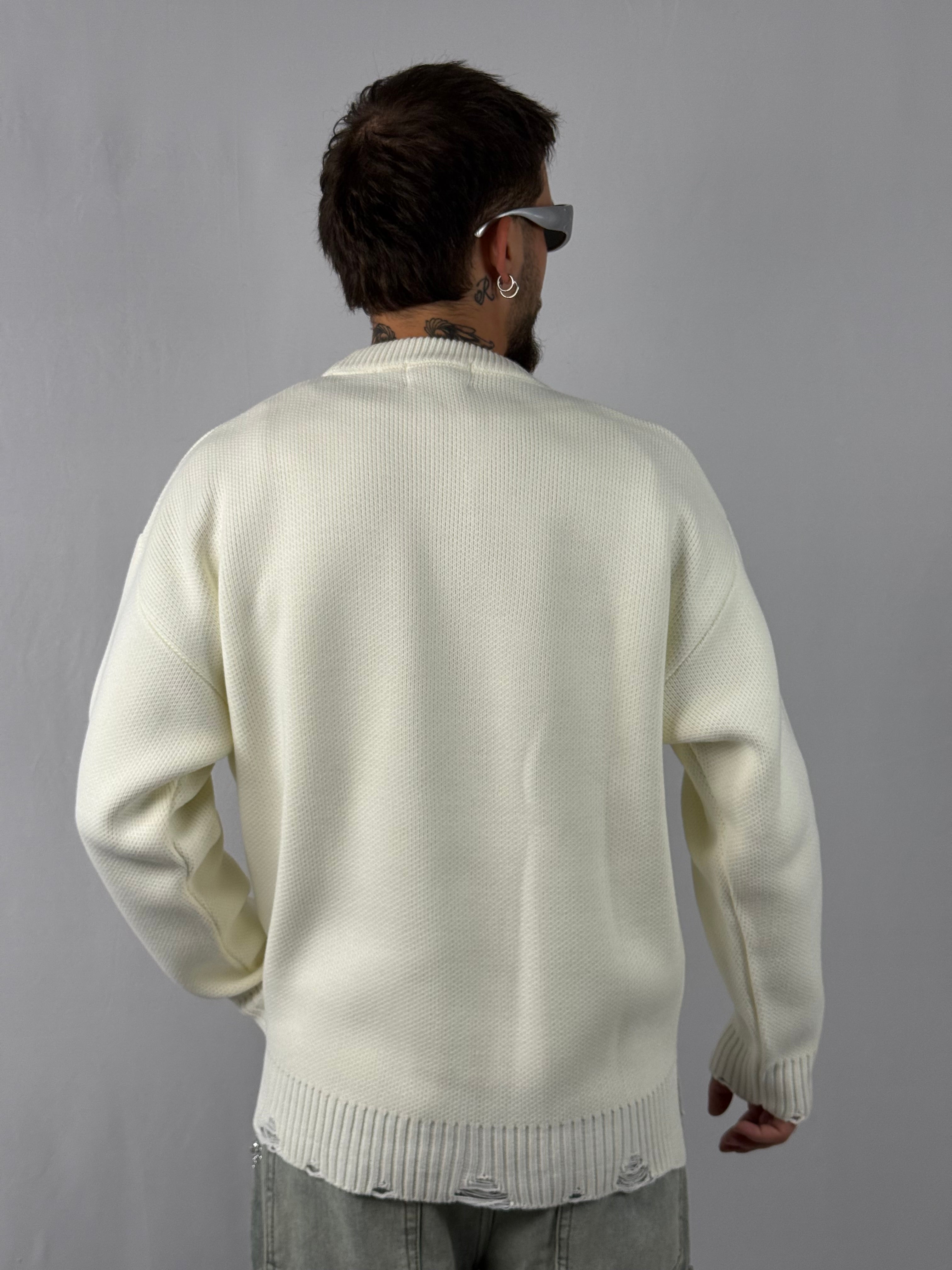 Maglione hug bianco panna