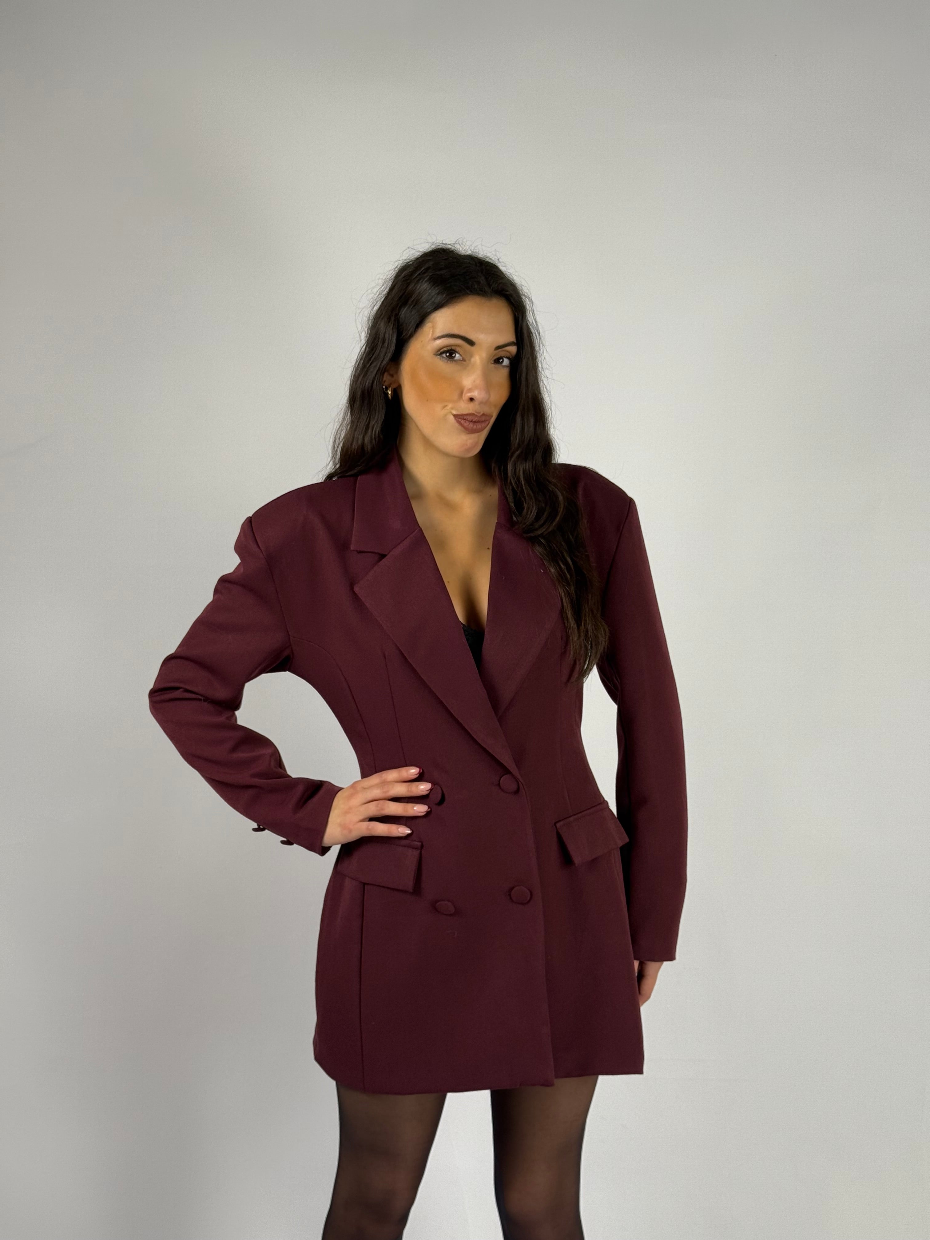 Vestito blazer bordeaux