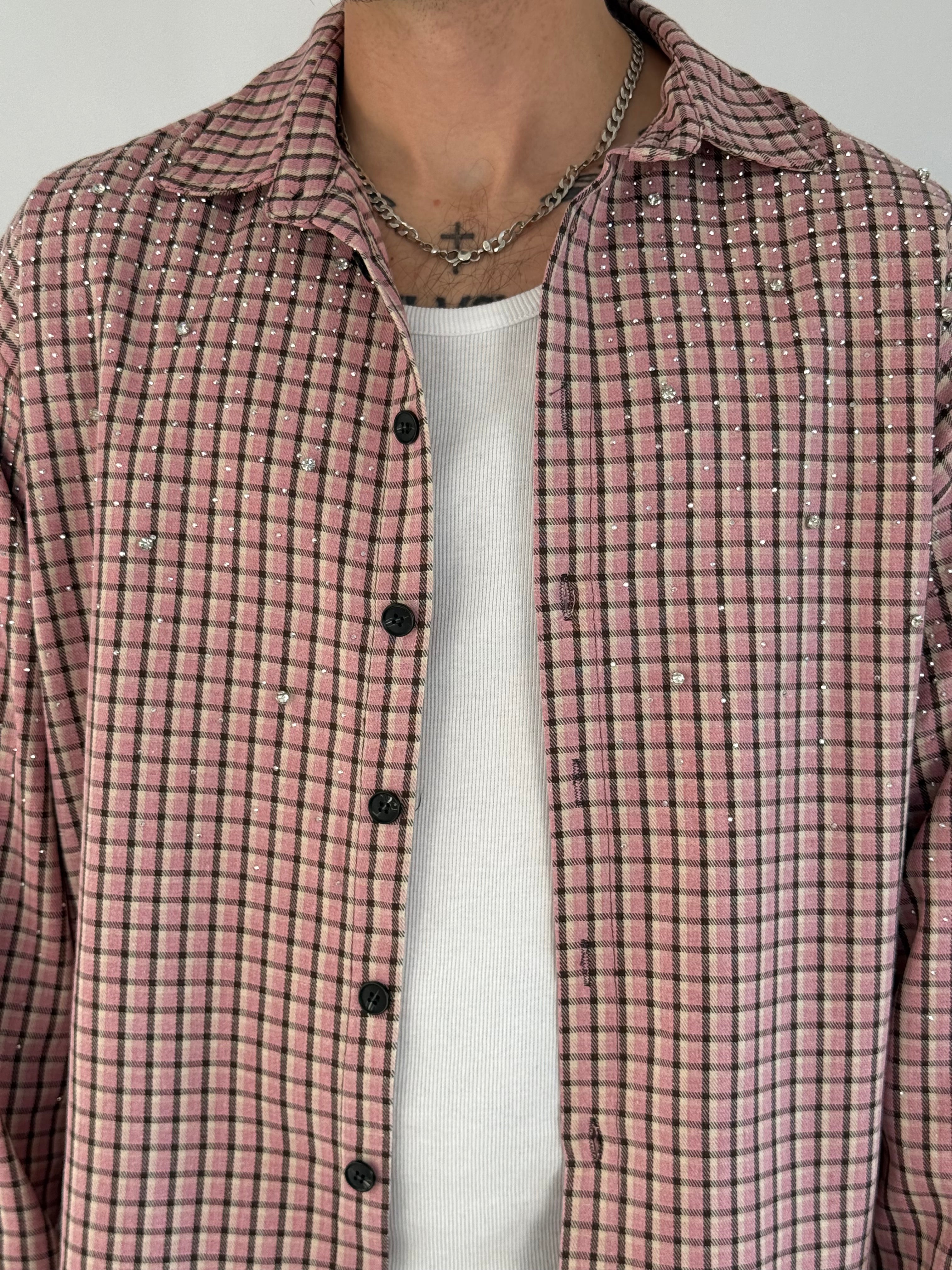 Camicia crop quadri diamond