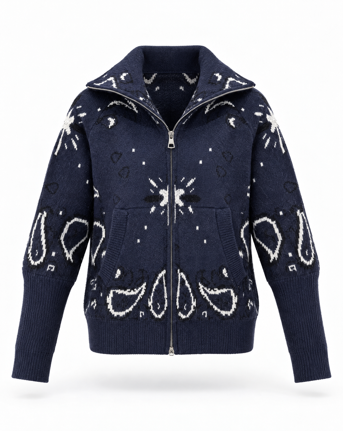 Maglione bandana zip