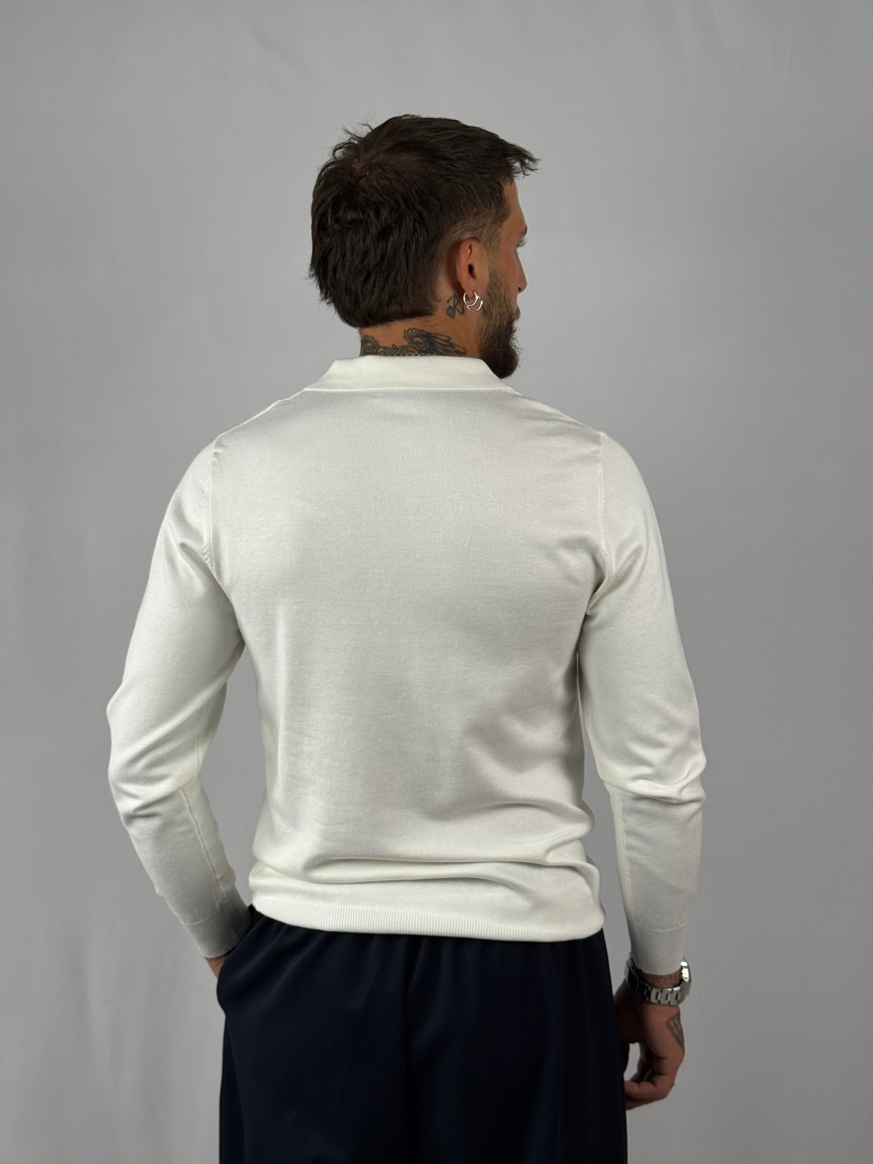 Maglia polo bottoni bianca