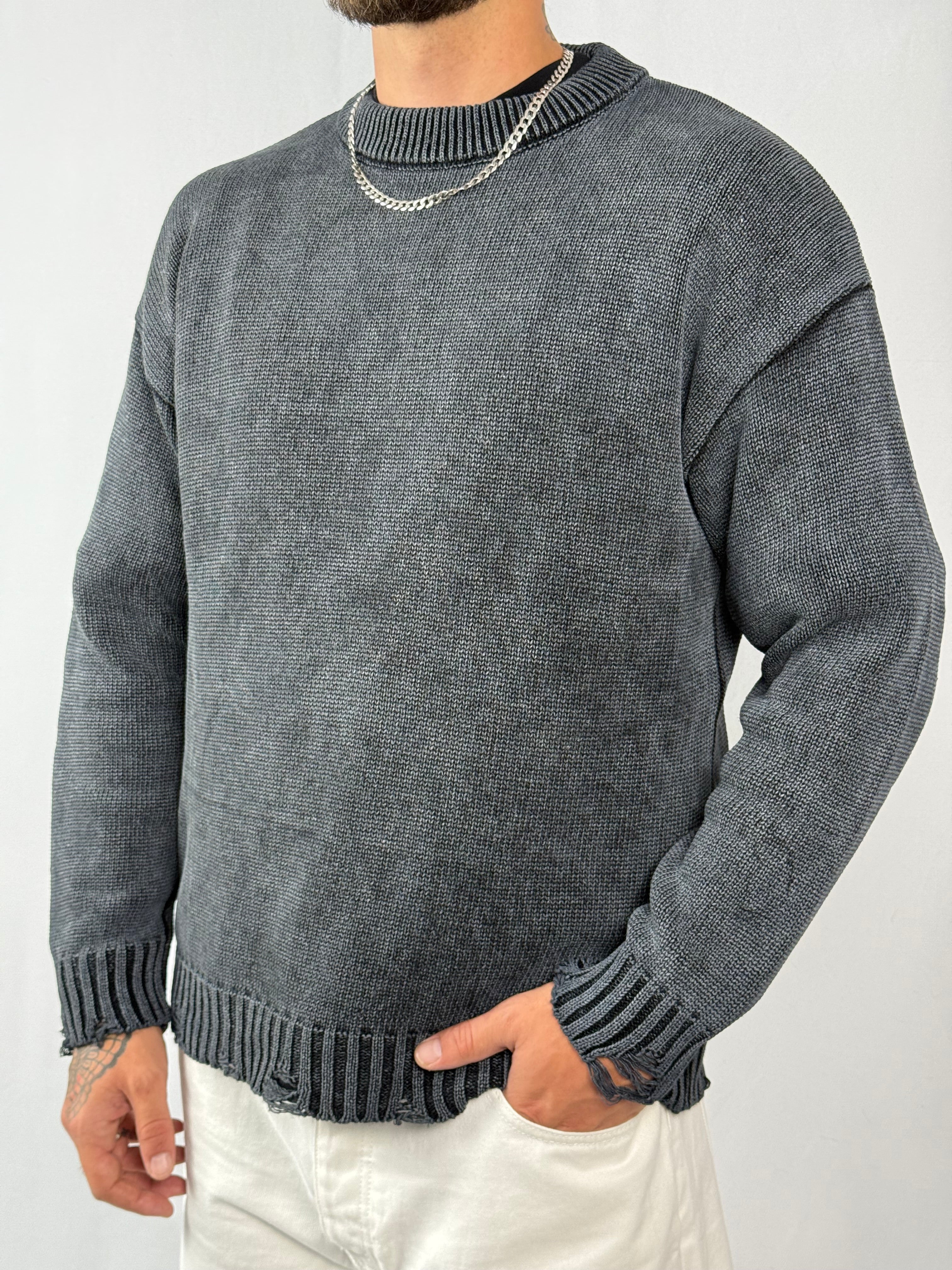 Maglione sfumato grigio