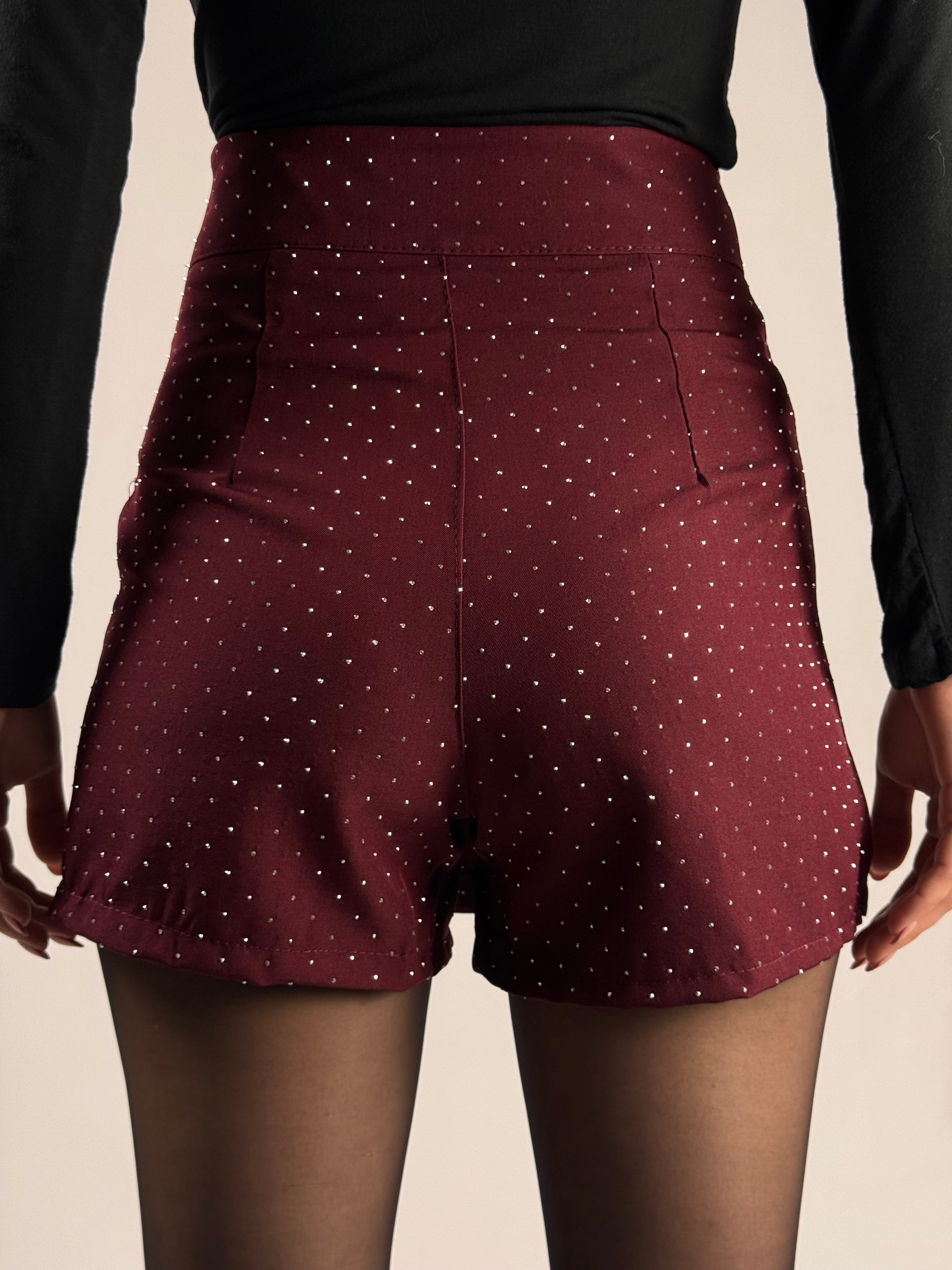Gonna pantaloncino diamond bordeaux