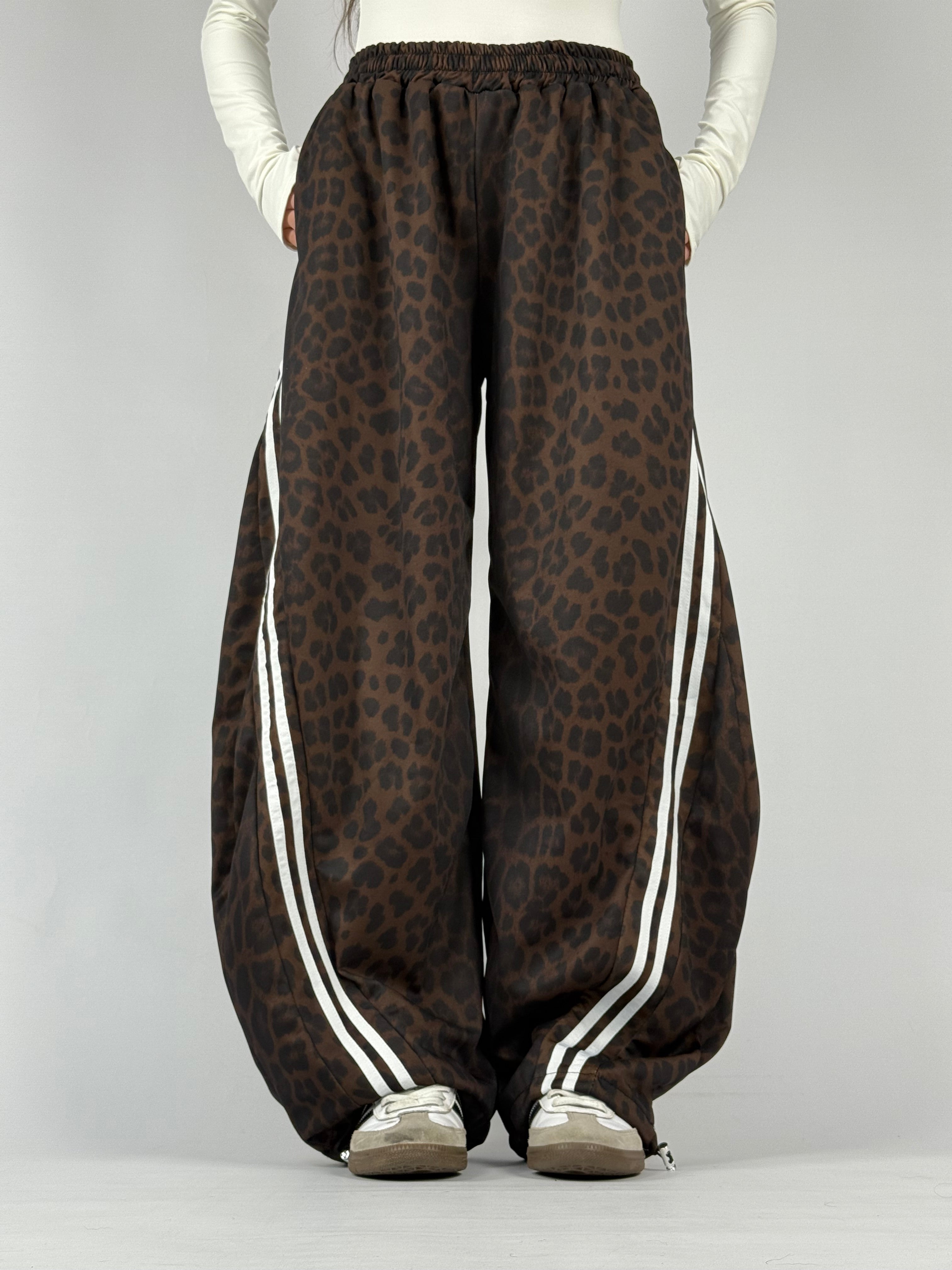 Pantalone balloon leopardato