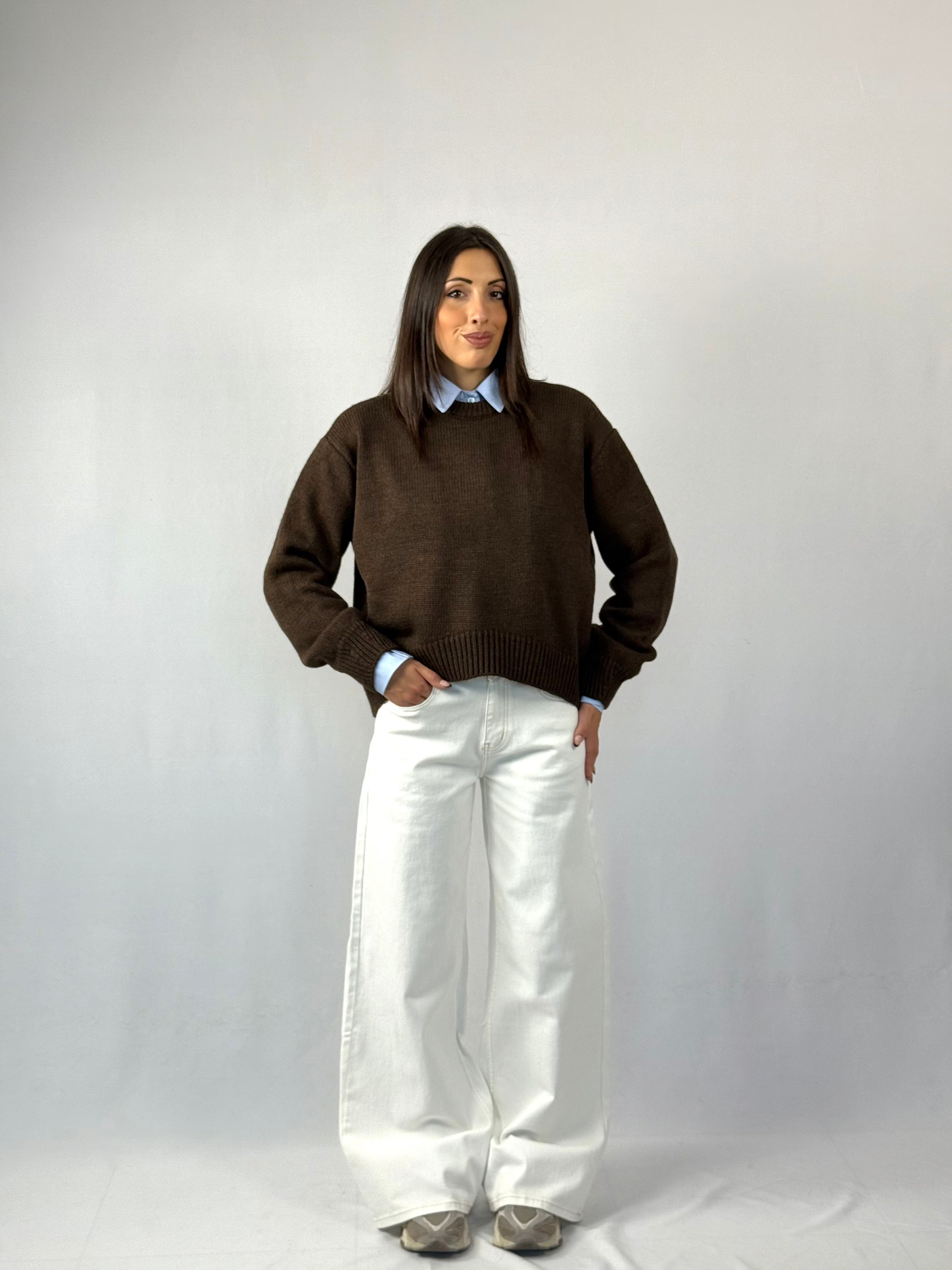 Maglione semi crop Lumina