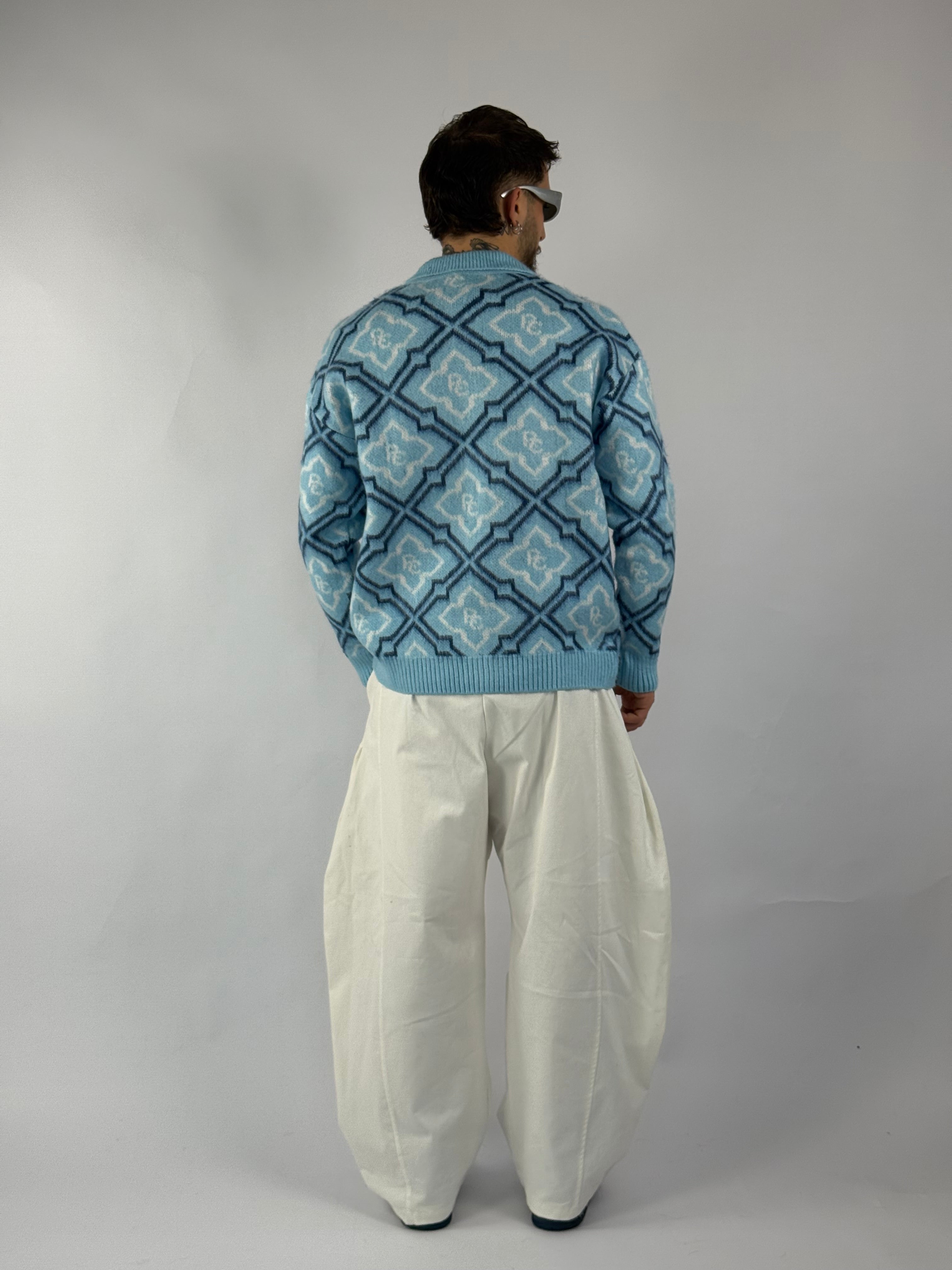Maglione zip “Baudelaire” azzurro