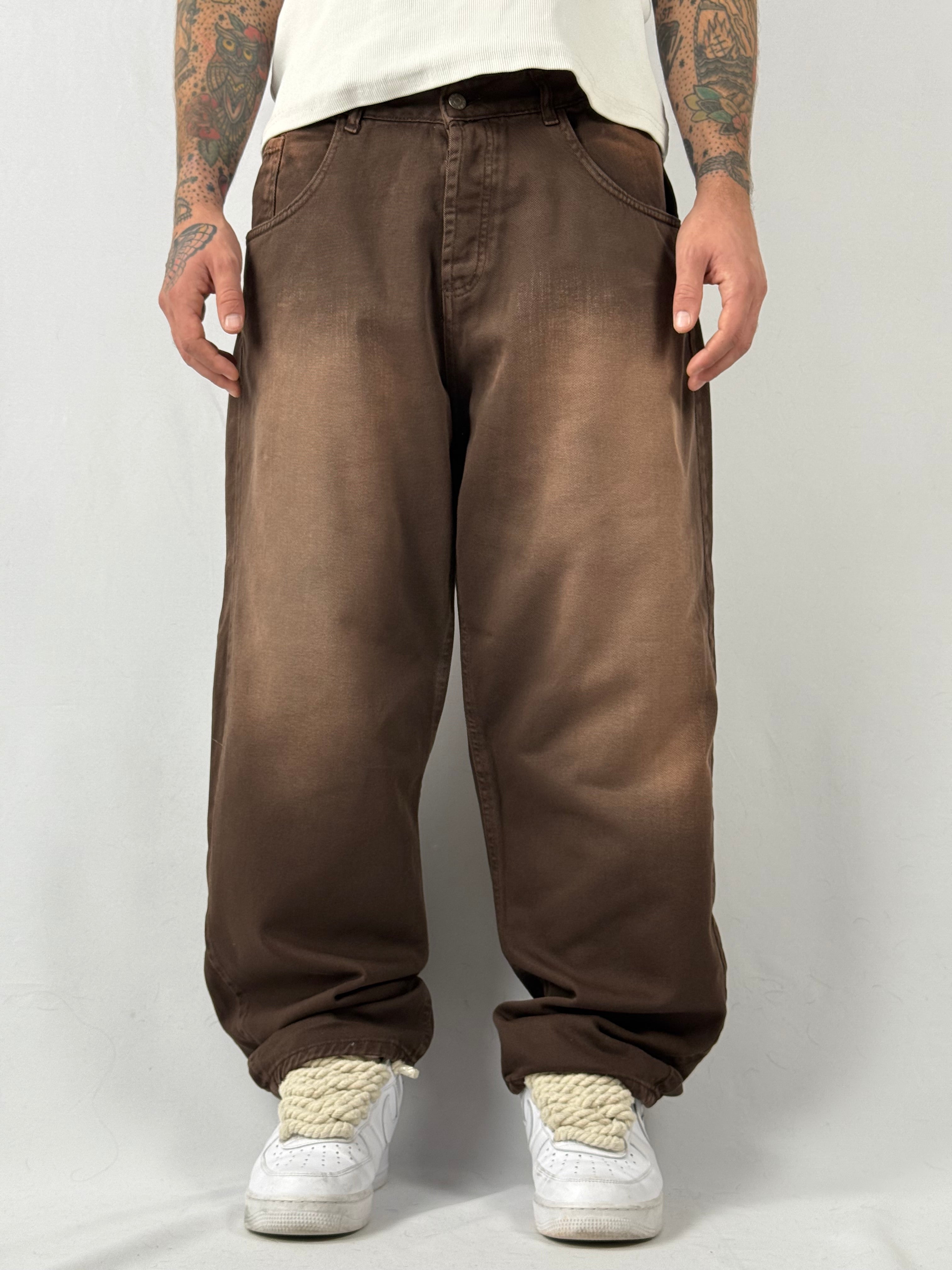 Jeans baloon washed marrone