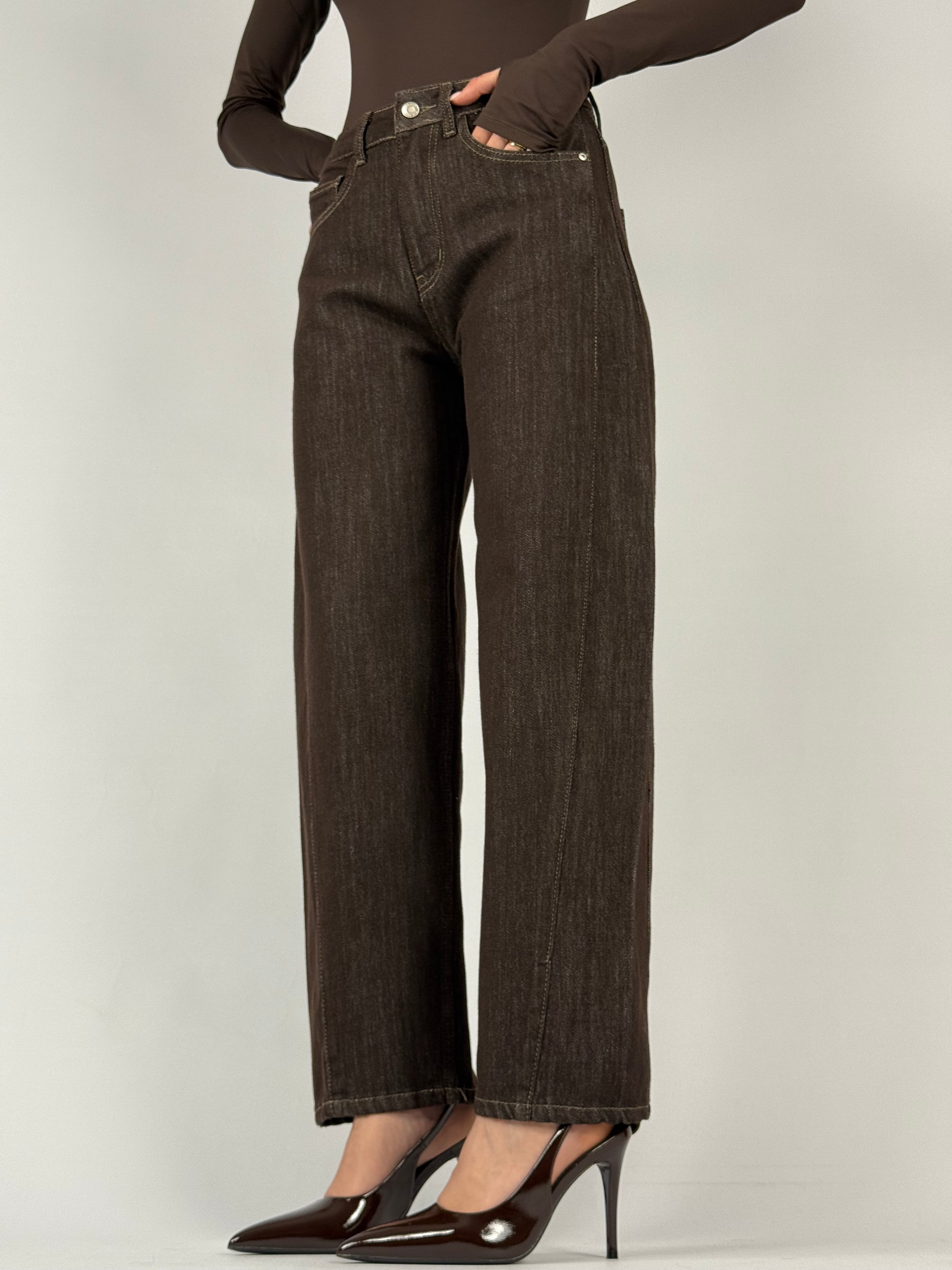 Jeans balloon marrone