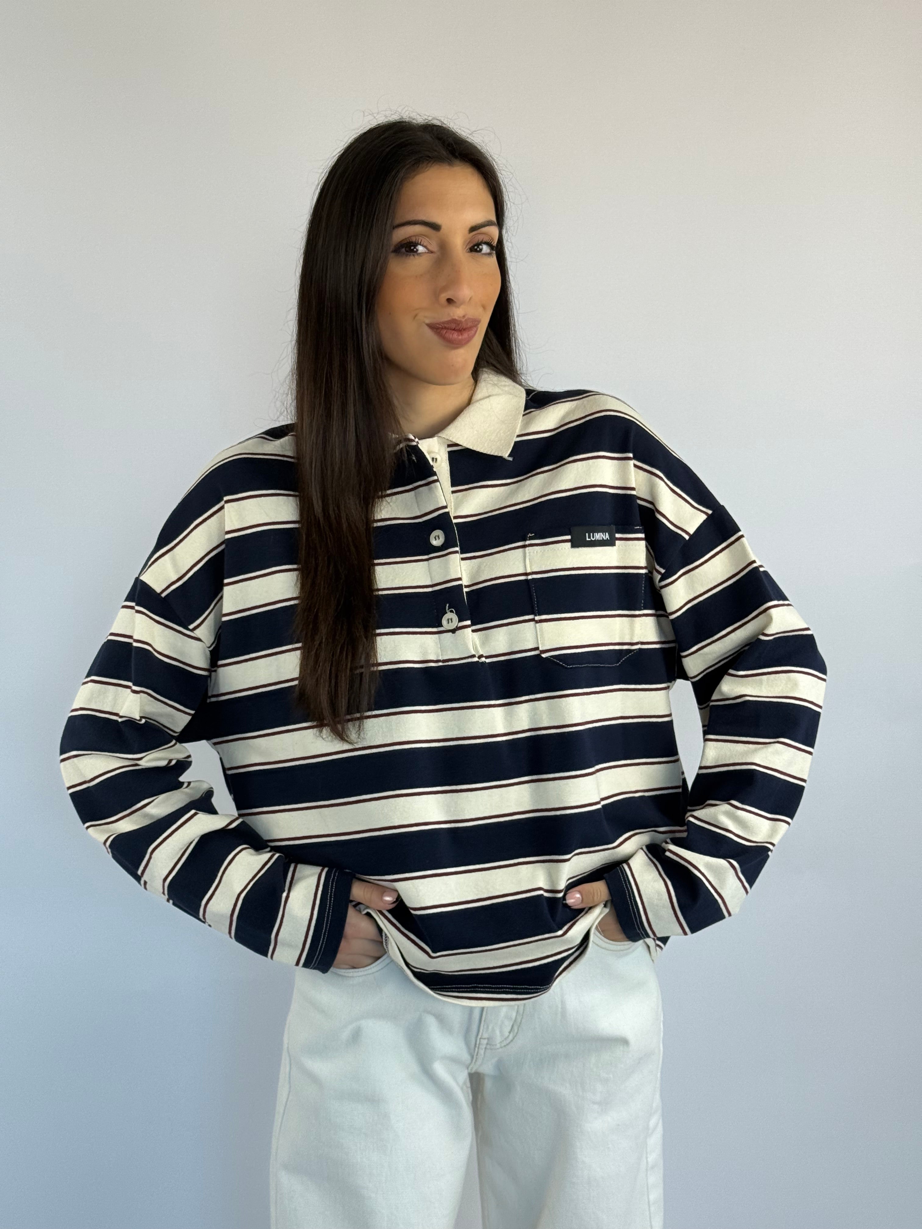 Polo Lumina a righe blu