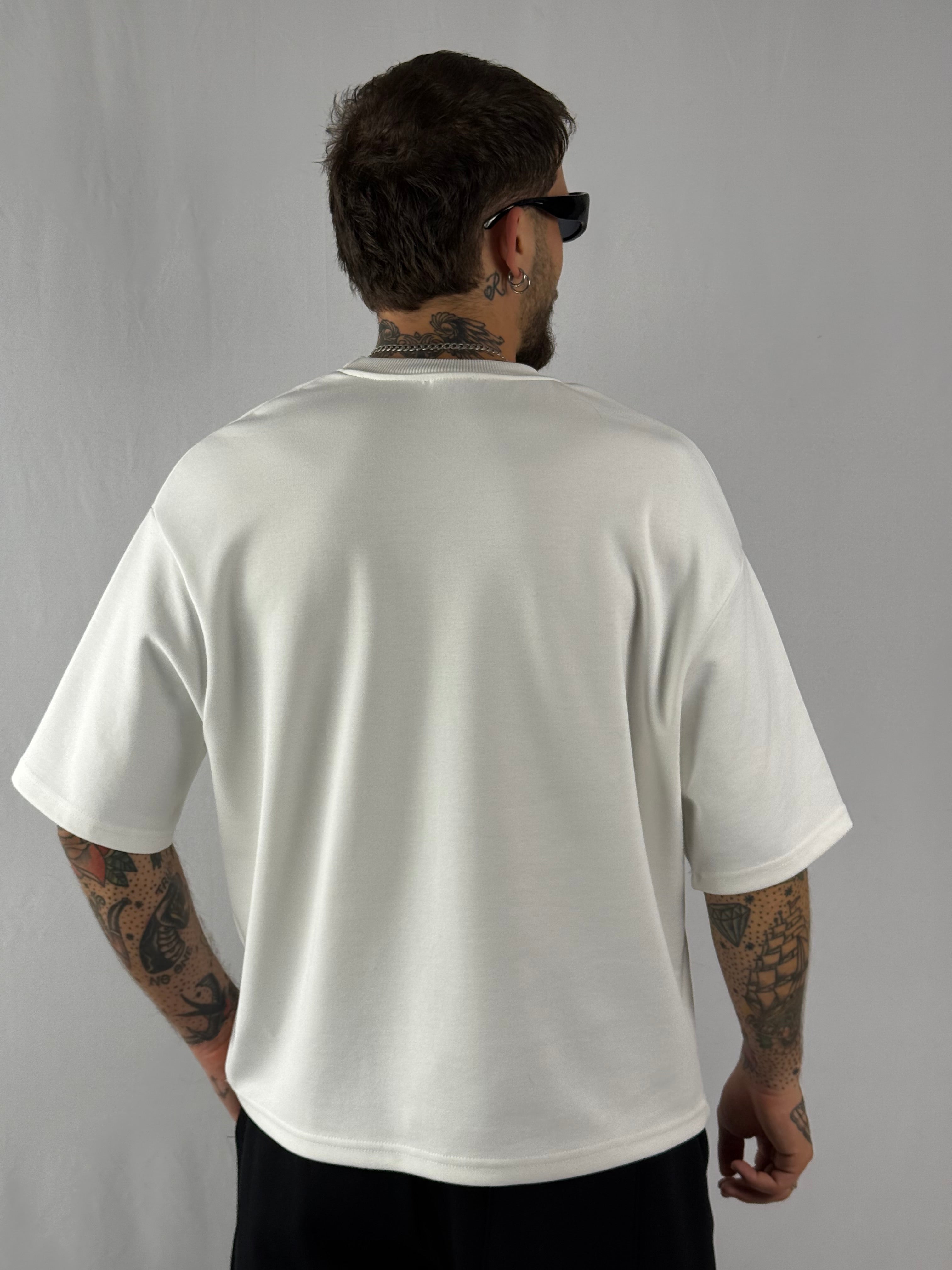 T-shirt interlok crop bianca