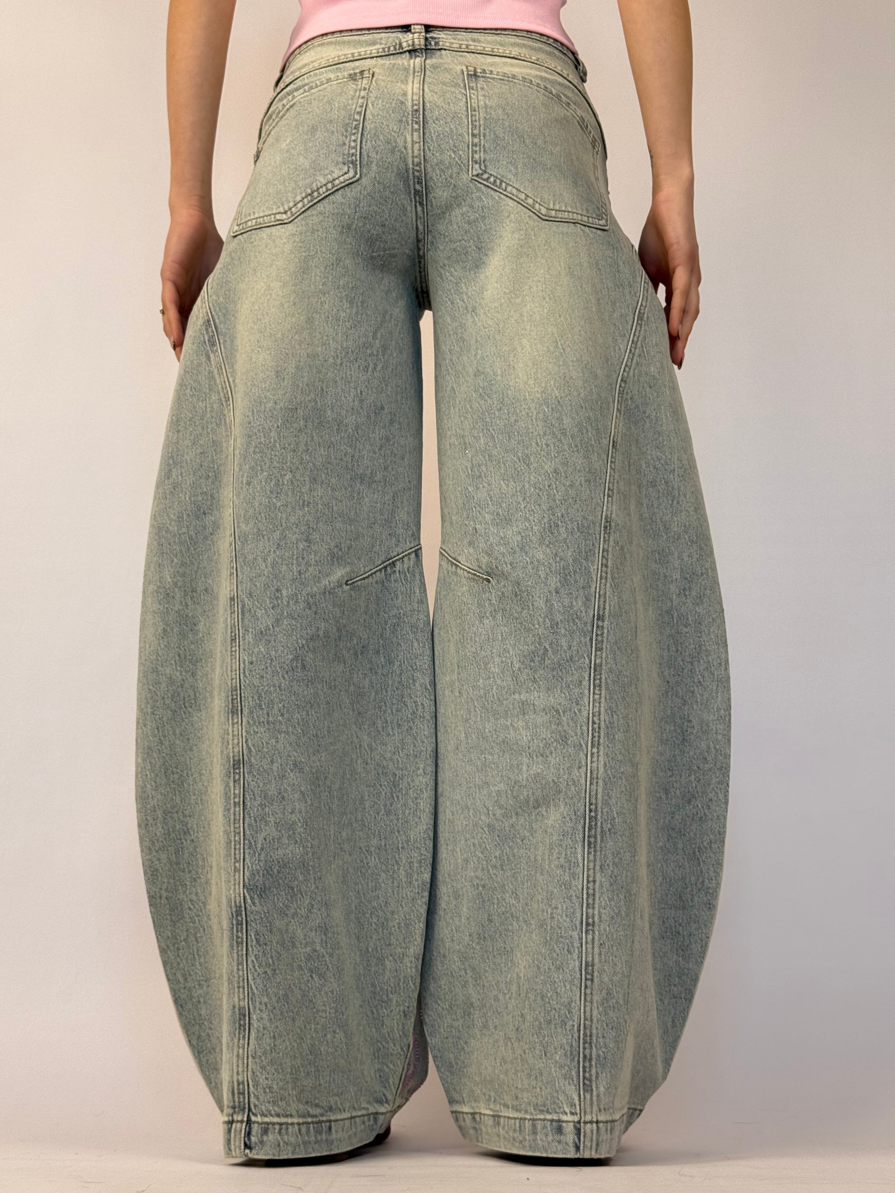 Jeans balloon leopard rosa