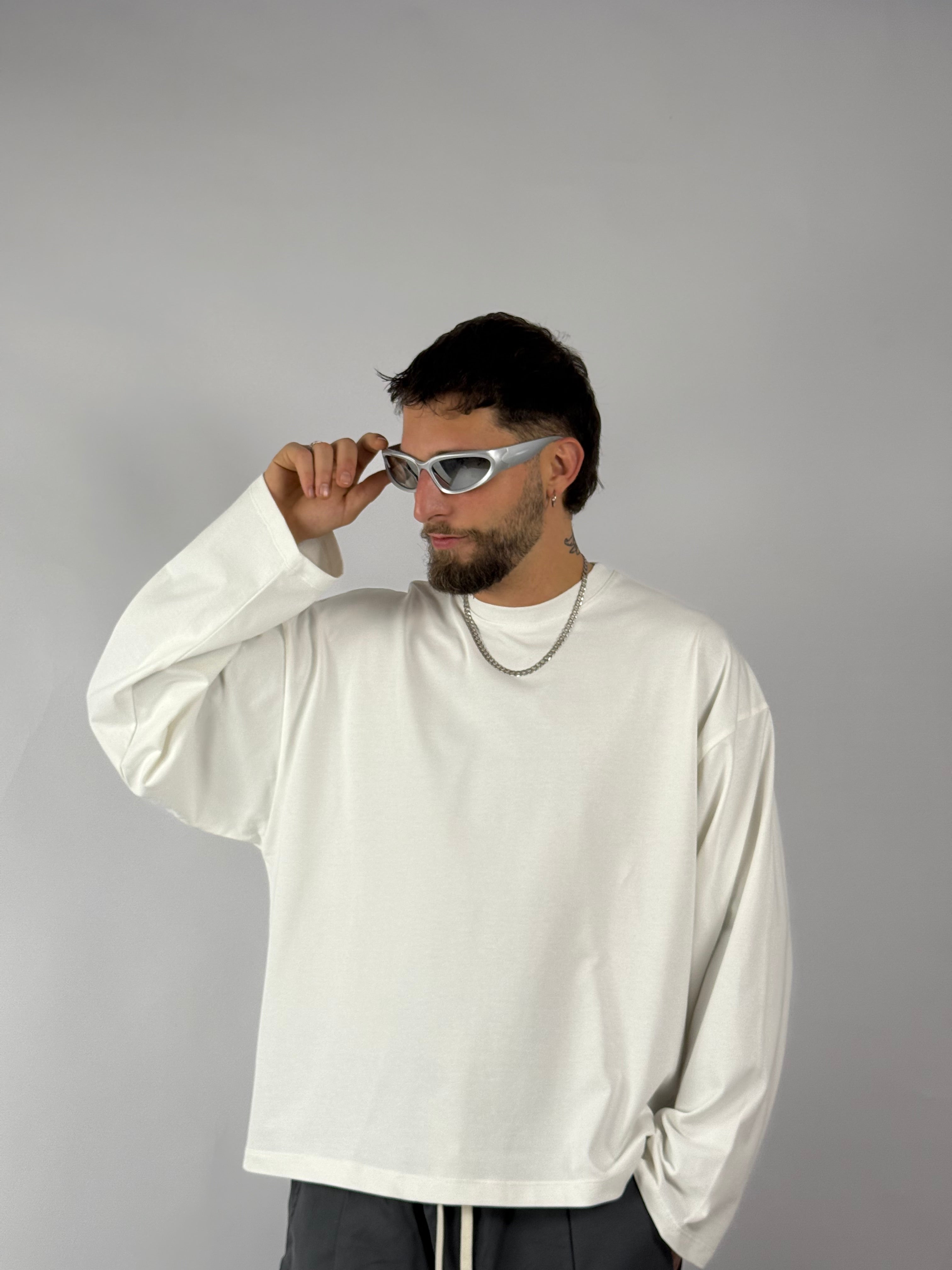 Long sleeve crop bianca