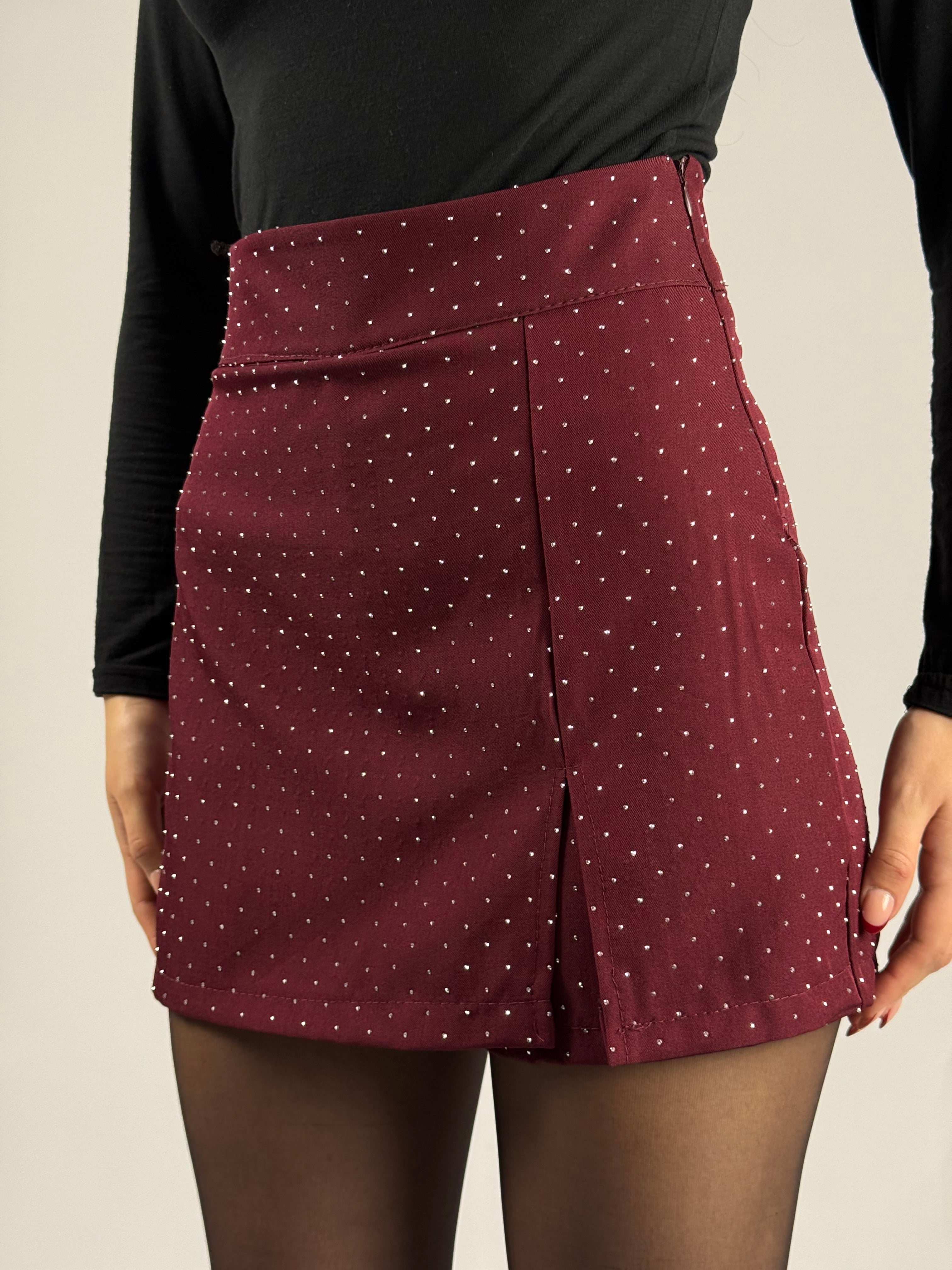 Gonna pantaloncino diamond bordeaux