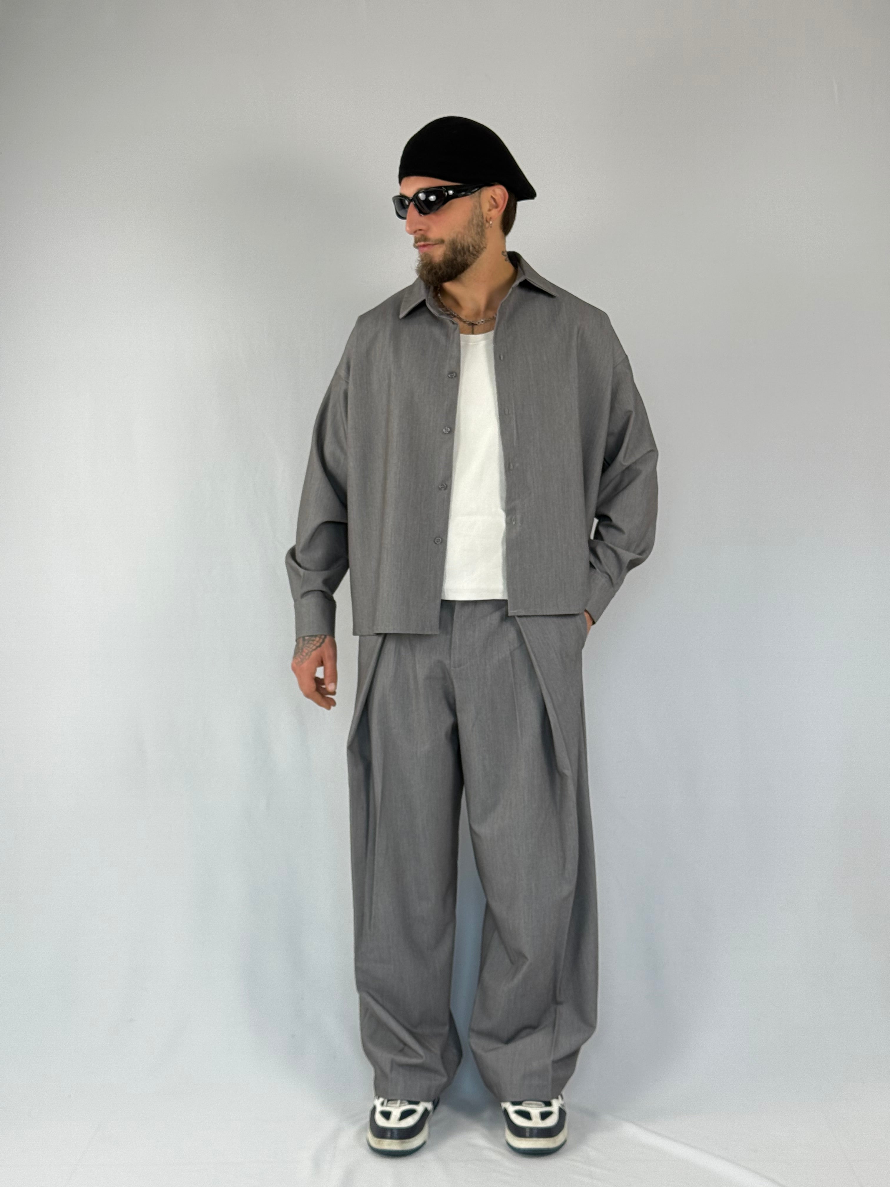 Coordset crop grigio