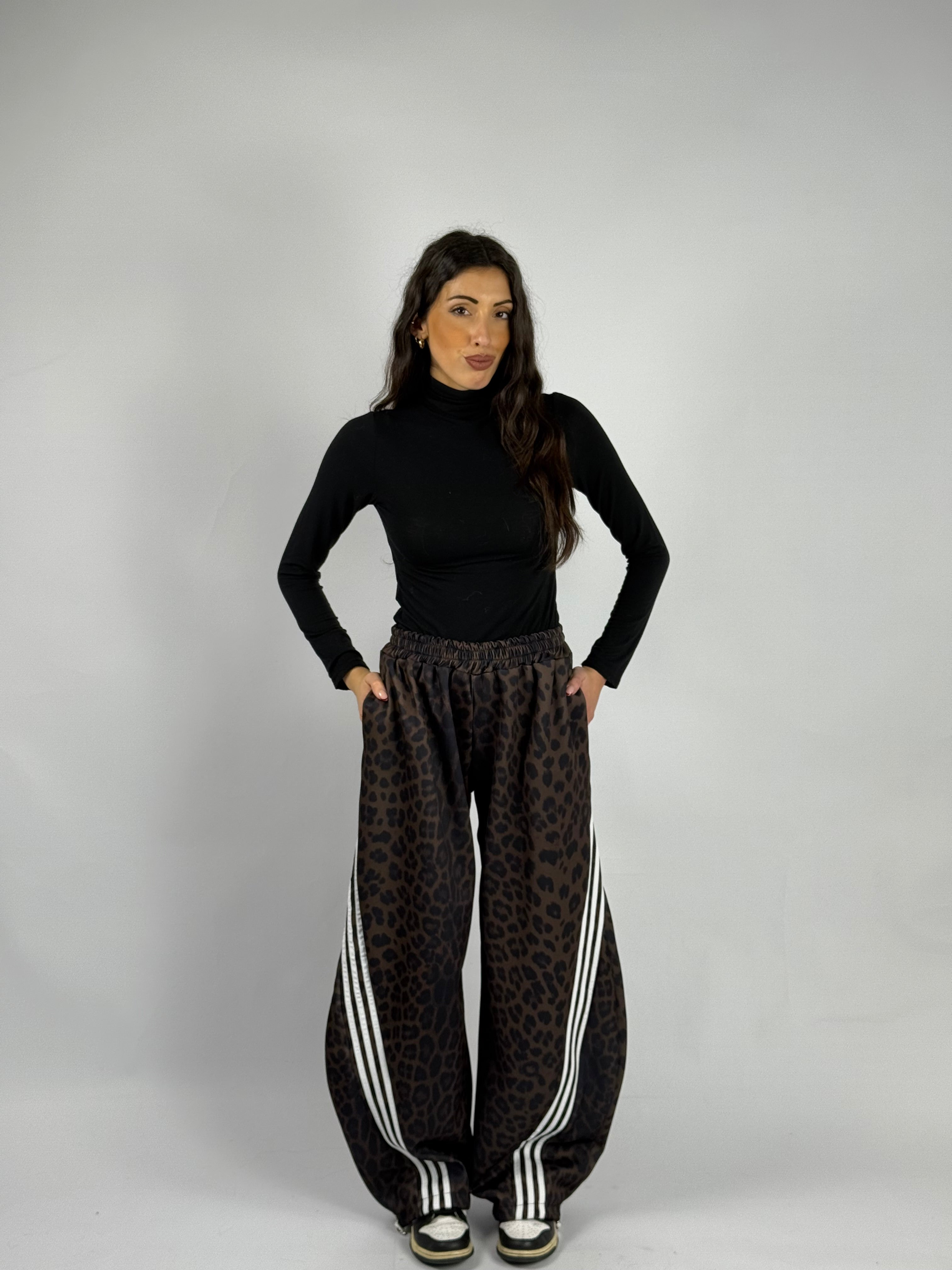 Pantalone balloon leopardato