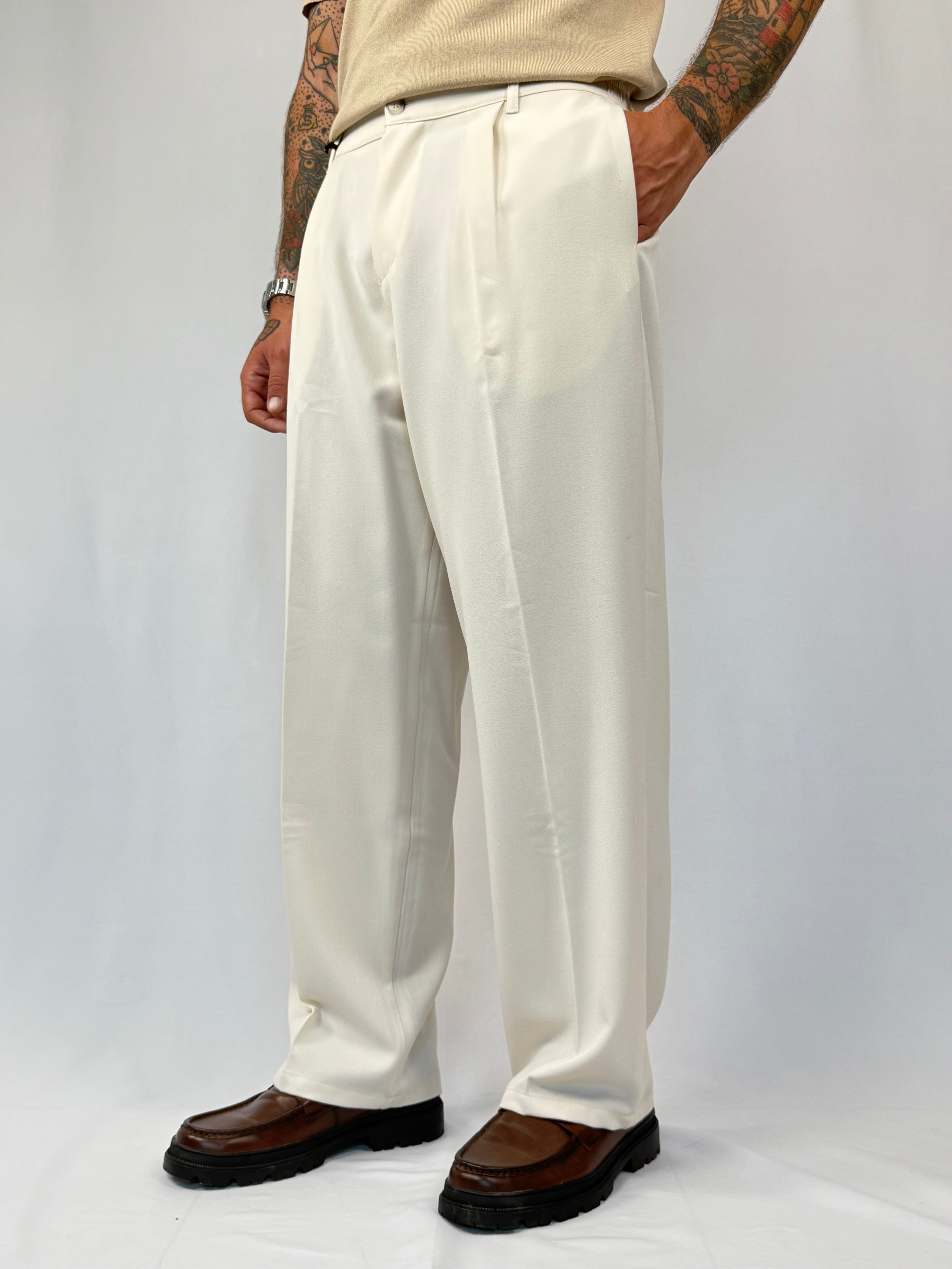 Pantalone palazzo panna