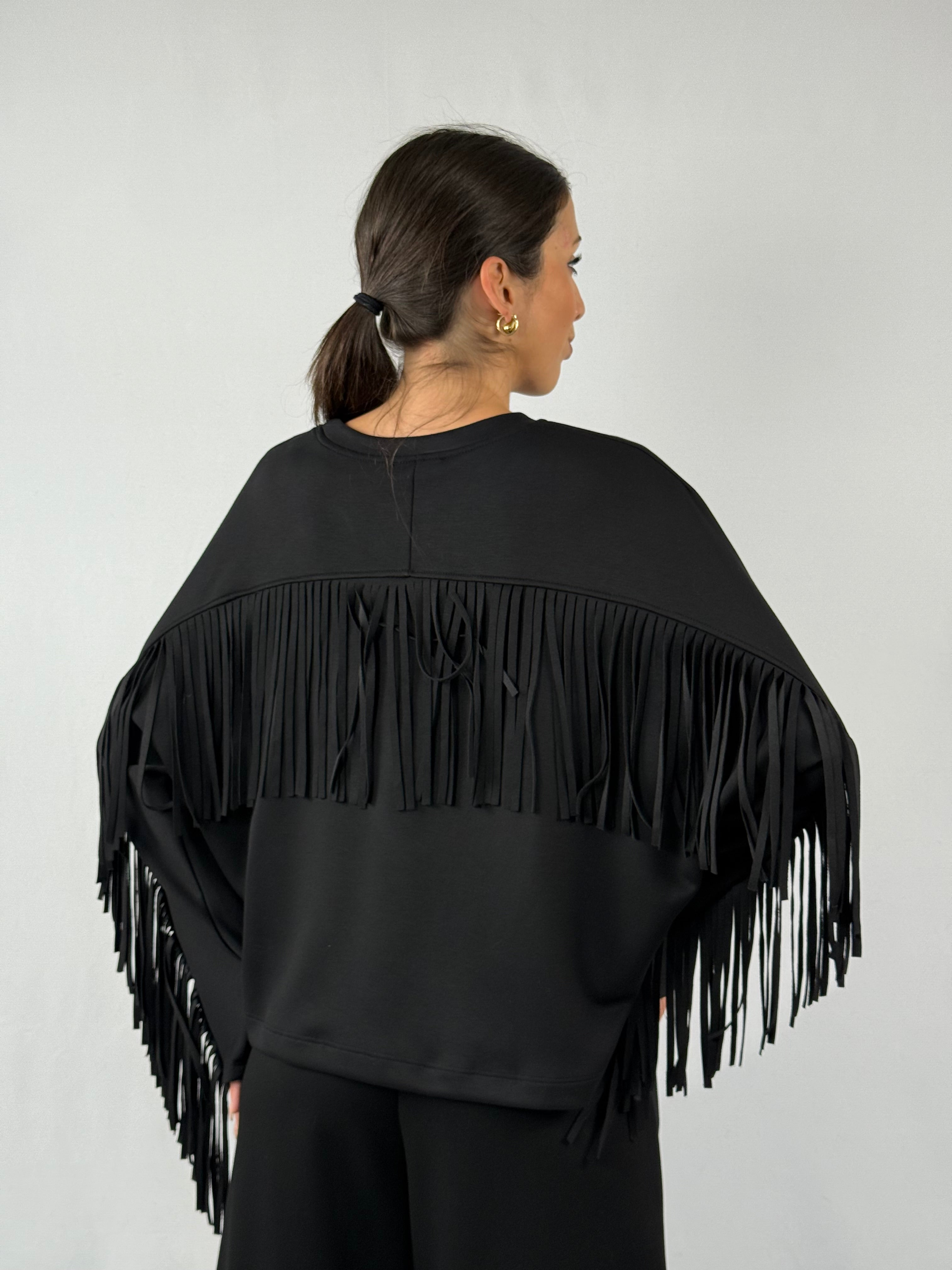 Felpa over frange Lumina nera
