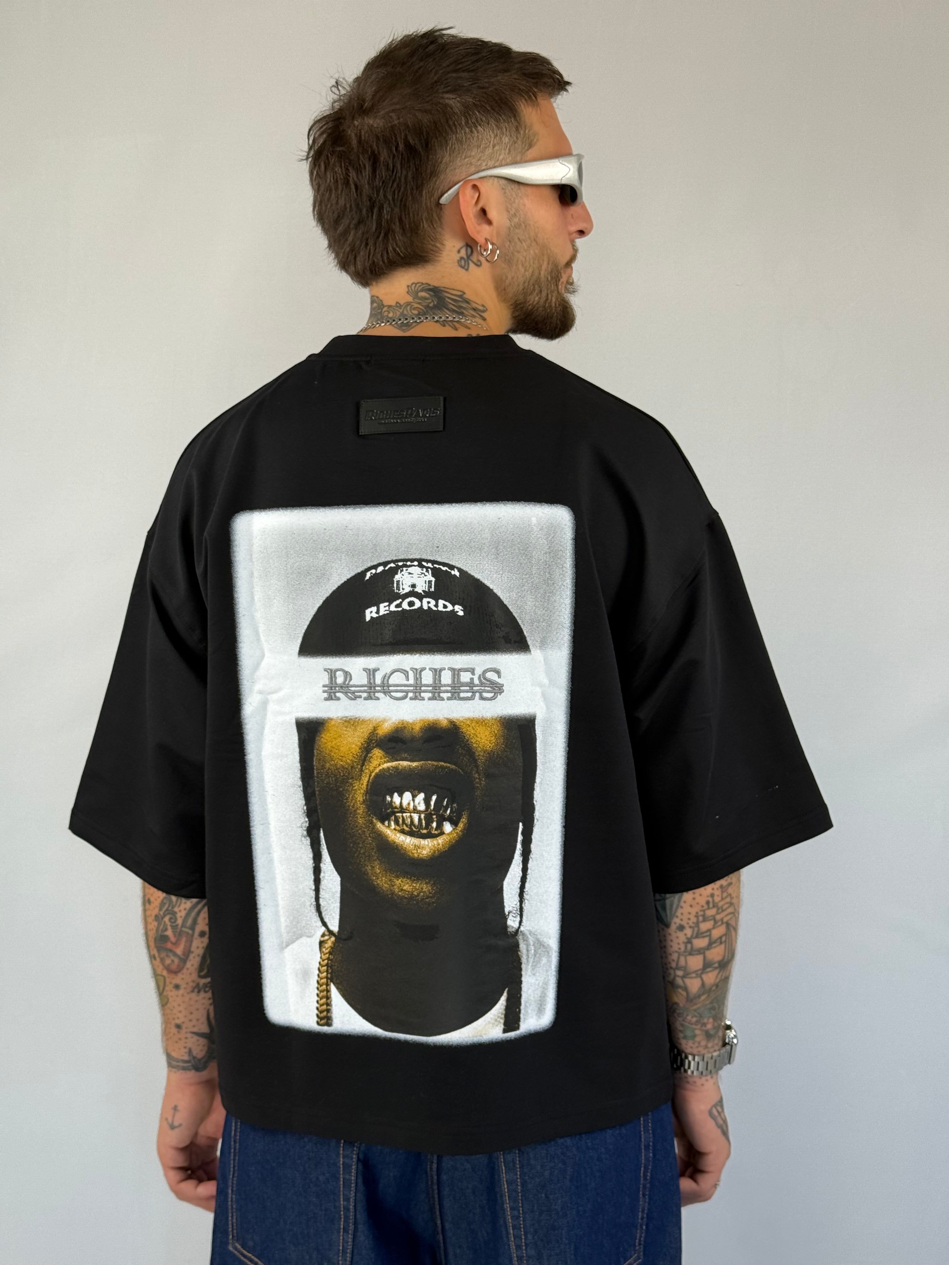 T-shirt crop Riches black